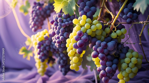 bunch of blue grapes Grape Harmony Vineyard Texture