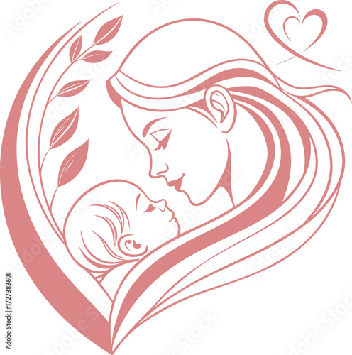 Mother and Baby Silhouette SVG for Parenthood and Love Designs