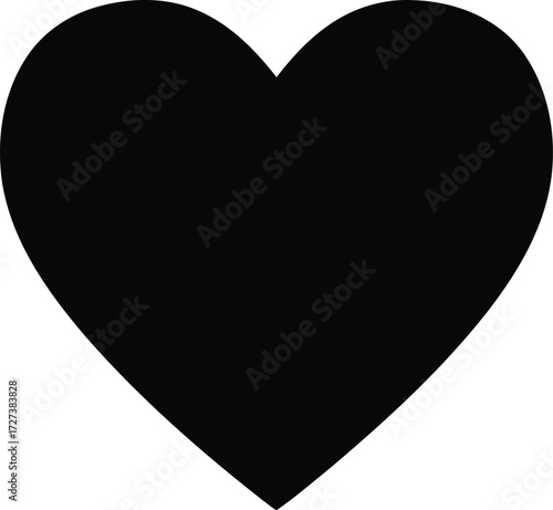 Minimalist black heart icon simple love symbol clean graphic design element vector