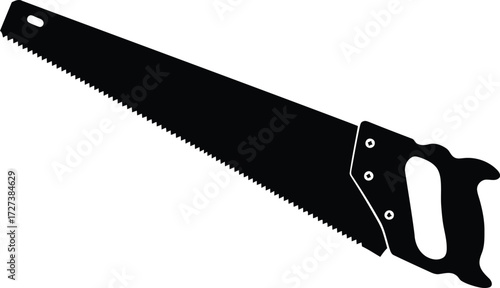 Sharp hand saw for wood cutting home renovation tool vector