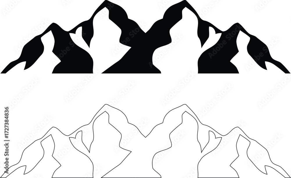 Obraz premium unique mountain silhouette