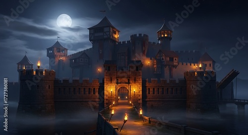 Misty Medieval Castle.