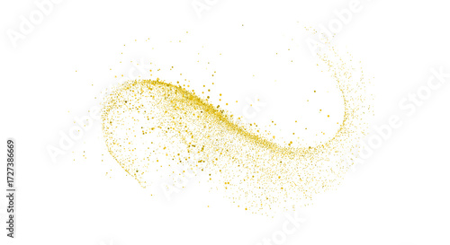 Golden Particle Wave Swoosh - Transparent PNG Stardust Glitter Trail

