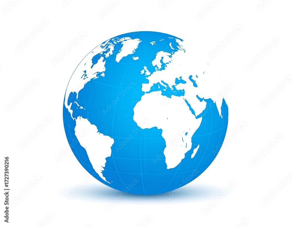 Naklejka premium Blue globe map