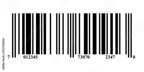 Barcode icon for product identification.Barcode label, product promotion isolated illustration on transparent background