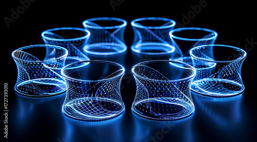 test tubes with blue liquid