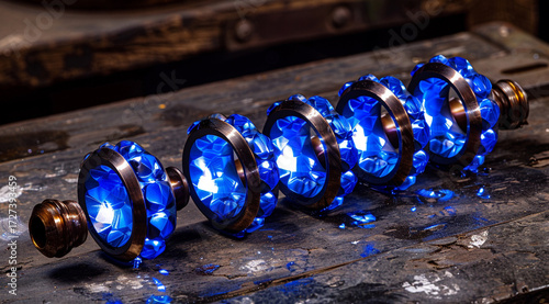 blue and silver beads