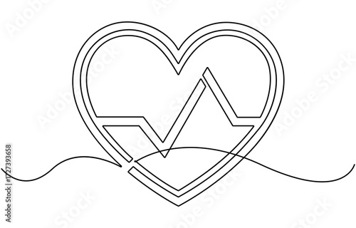Continuous line representing a heartbeat.