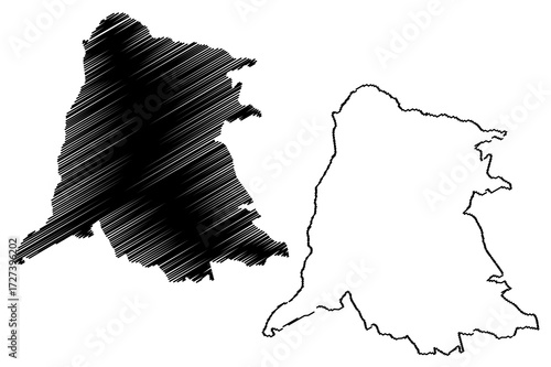 Equateuri Province (Democratic Republic of the Congo, DR Congo, DRC, Congo-Kinshasa) map vector illustration, scribble sketch Province of Equateur map