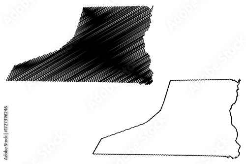 Minya Governorate (Governorates of Egypt, Arab Republic of Egypt) map vector illustration, scribble sketch Minya map