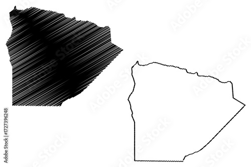 Matrouh Governorate (Governorates of Egypt, Arab Republic of Egypt) map vector illustration, scribble sketch Matrouh map