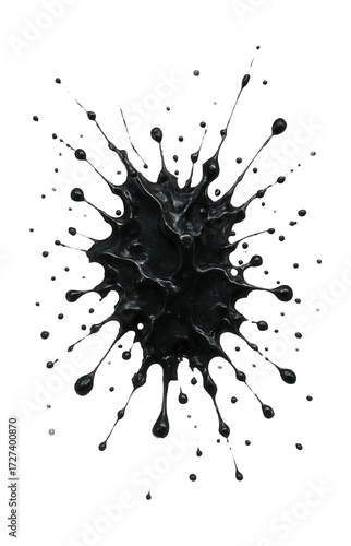 Dark ink splatter in an abstract pattern.