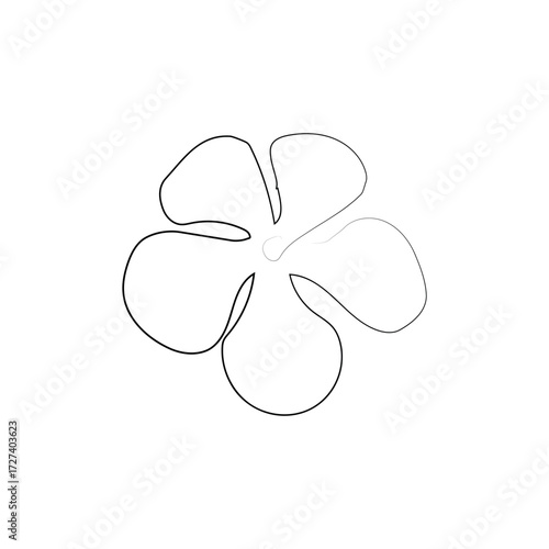 One line drawing of flower