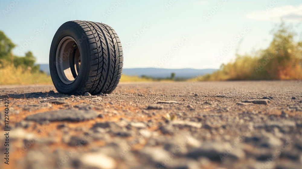 custom made wallpaper toronto digitalA photo of a tire on a gravel path