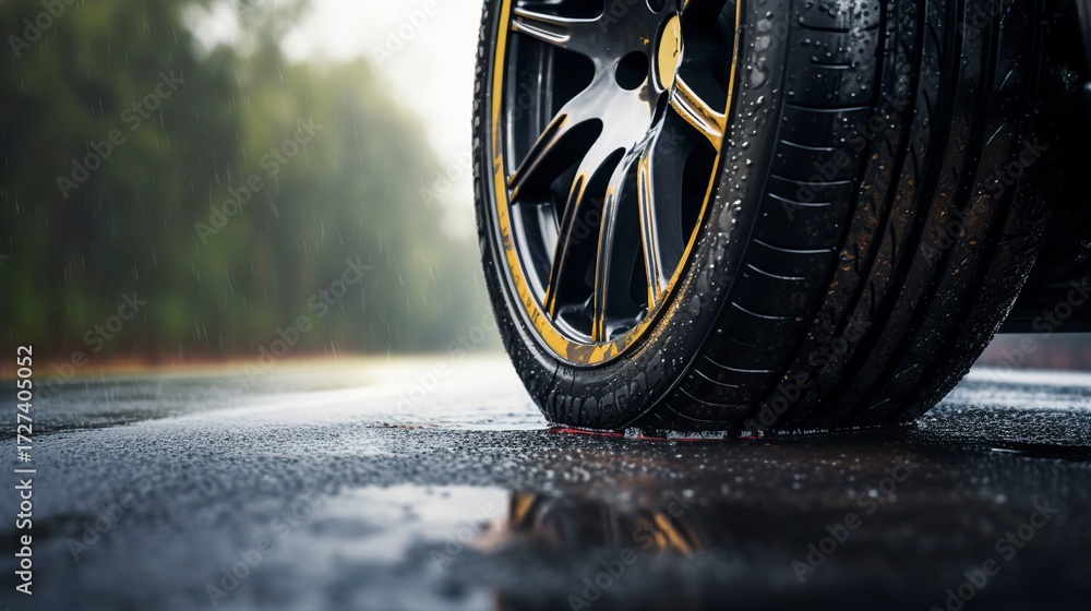 custom made wallpaper toronto digitalA photo of a tire on a wet road