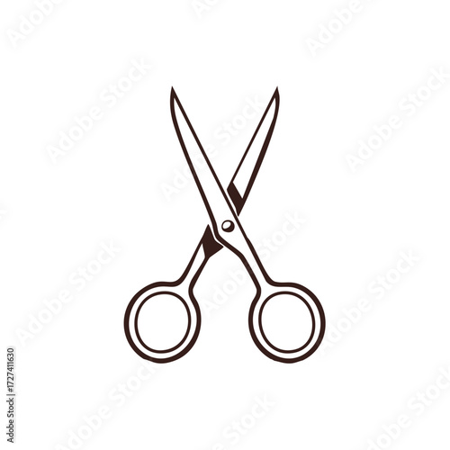 Open scissors hand drawn illustration graphic