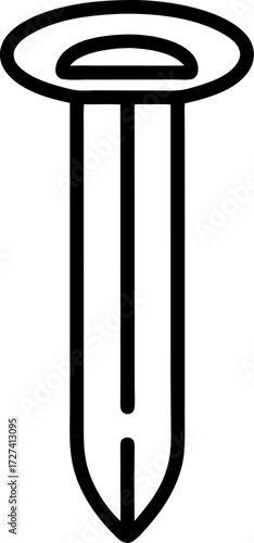 Nail outline icon vector on white background 