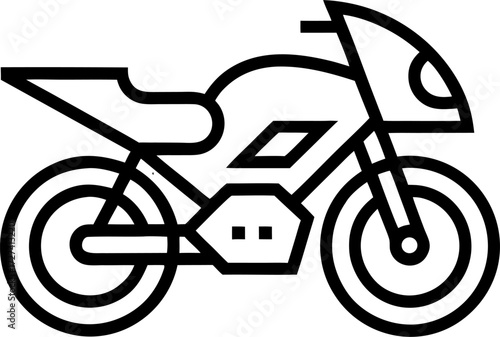Hyper bike outline icon vector on white background 