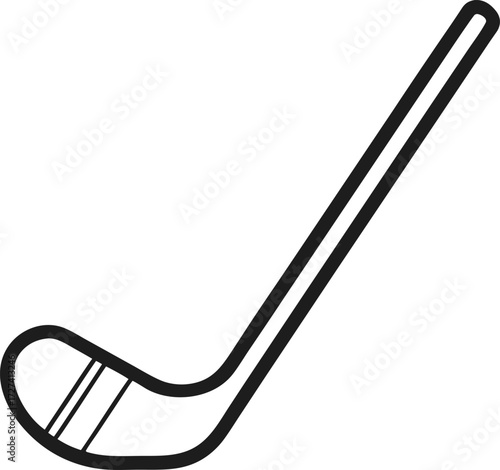 Hockey stick outline icon vector on white background 