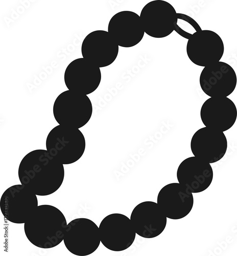 Beads silhouette icon vector on white background 