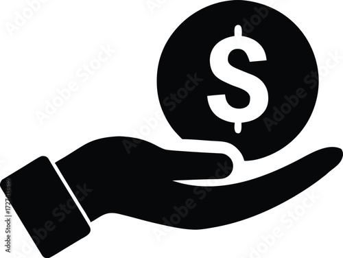 Hand Holding US Dollar Bill Vector - Donation, Payment, and Assistance Concept