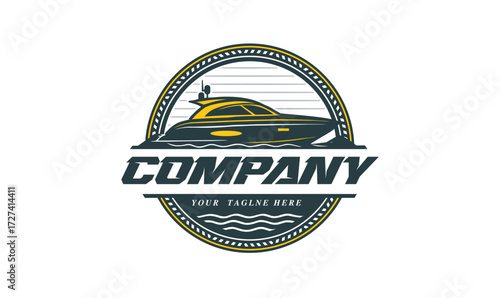 Luxury Yacht Company Logo Vector – Modern Nautical Branding Design