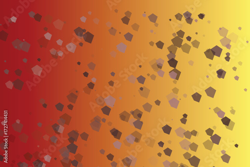 Red orange yellow gradient with scattered translucent pentagons abstract texture 1