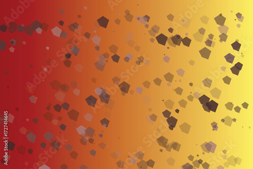 Red orange yellow gradient with scattered translucent pentagons abstract texture 3
