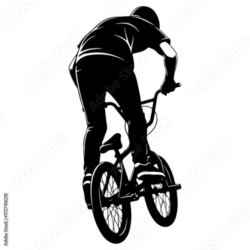 BMX Rider Silhouette Performing a Stunt.
