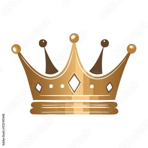 Golden crown illustration isolated on a white background