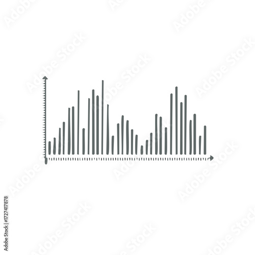 Hand drawn bar chart illustrating fluctuating data trends and growth patterns