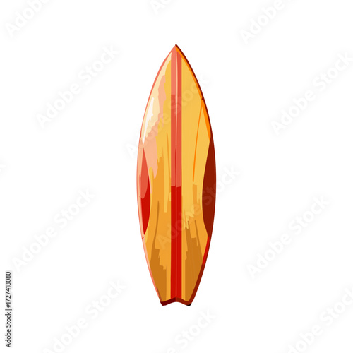Vibrant Illustrated Surfboard with Striped Design for Summer Activities