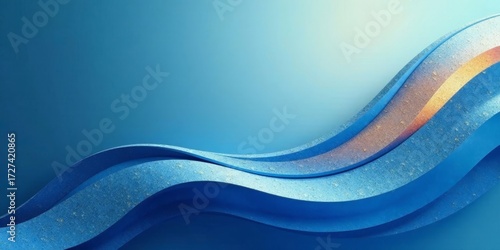 Abstract Blue and Gold Swirling Waves Design  A Serene Background Image for Modern Projects