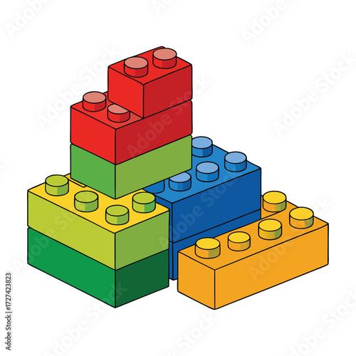 Colorful plastic blocks for endless creativity and fun, perfect for building, stacking, and imaginative play that sparks learning and develops fine motor skills.
