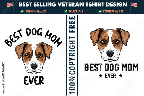 Best dog mom ever dog lover tshirt design