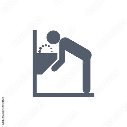 Water fountain icon isolated on white background