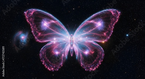 Cosmic Butterfly A Celestial Vision of Beauty and Grace Amidst the Stars and Galaxies