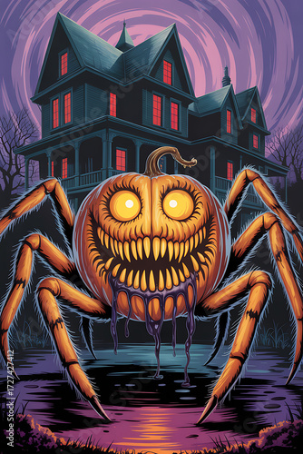 Midnight Forest Walk Under Full Moonlight, Vintage Halloween, Halloween Spider, Halloween Spider 3d, Libay Halloween Giant Spider. Halloween fun Spider, Flaming Pumpkin Spider Halloween Light Up.