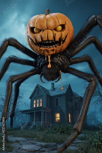 Halloween Giant Spider Decorations Libay, Midnight Forest Walk Under Full Moonlight, Vintage Halloween, Halloween Spider, Halloween Spider 3d, Libay Halloween Giant Spider. 