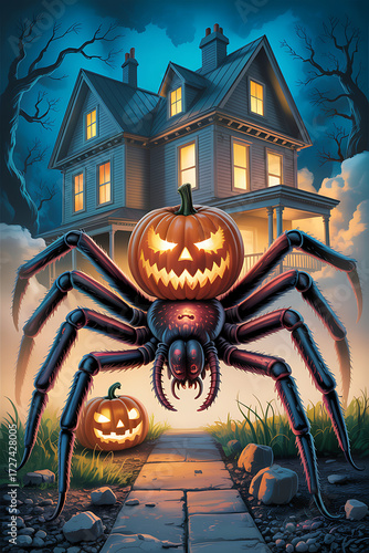 Midnight Forest Walk Under Full Moonlight, Vintage Halloween, Halloween Spider, Halloween Spider 3d, Libay Halloween Giant Spider. Halloween fun Spider, Flaming Pumpkin Spider Halloween Light Up.