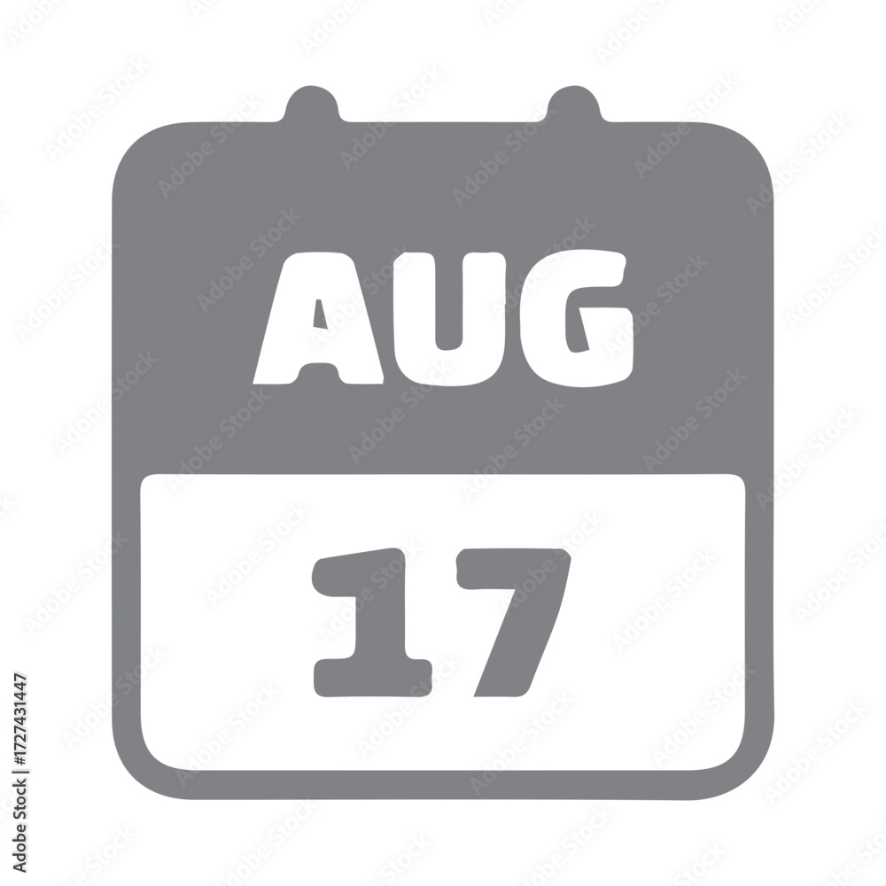 Fototapeta premium August 17 Calendar Icon