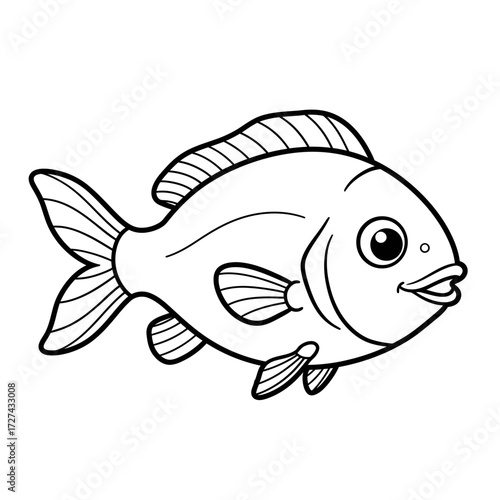 fish, coloring, cartoon, ocean, sea, animal, kids, cute, underwater, aquatic, drawing, outline, sketch, lineart, fins, scales, gills, eyes, tail, water, swim, marine, reef, fun, school, printable, art