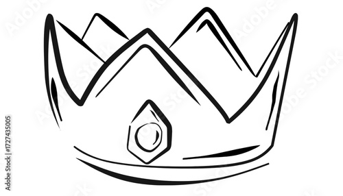 Simple crown skecth doodle design illustration isolated drawing