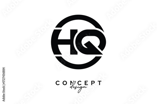 HQ Creative Circle Monogram Logo Design – Modern Branding Concept