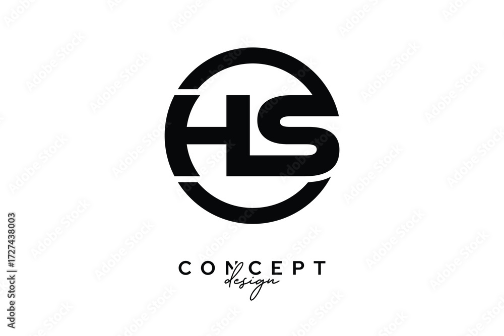 Obraz premium HS Creative Circle Monogram Logo Design – Modern Branding Concept