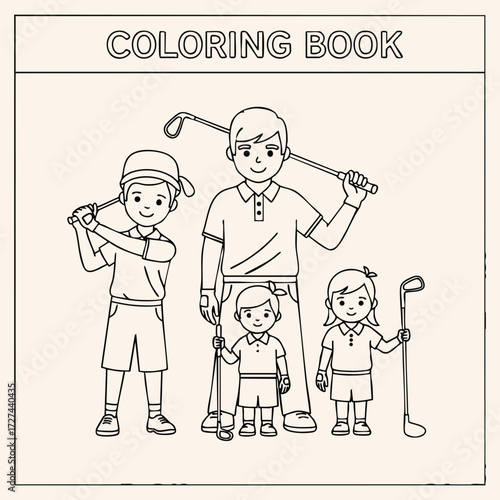 A family of four enjoys a day of golfing together, showcasing their love for the sport and each other.