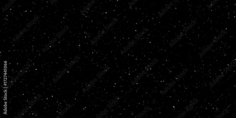 Fototapeta premium Modern grayscale speckled terrazzo texture. Black background with scattered pattern. Abstract noise inspired scattered texture with artistic monochrome elements. Falling snowflakes on black.