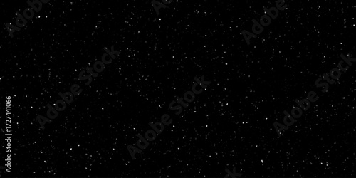 Modern grayscale speckled terrazzo texture. Black background with scattered pattern. Abstract noise inspired scattered texture with artistic monochrome elements. Falling snowflakes on black.