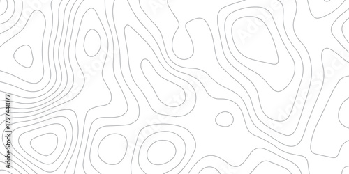 Topographic map background. Geographic mountain relief. Topo contour map on white background. geographic line map. Vector illustration. Seamless ornament design.	