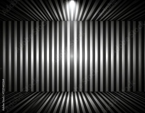 Abstract monochrome striped room